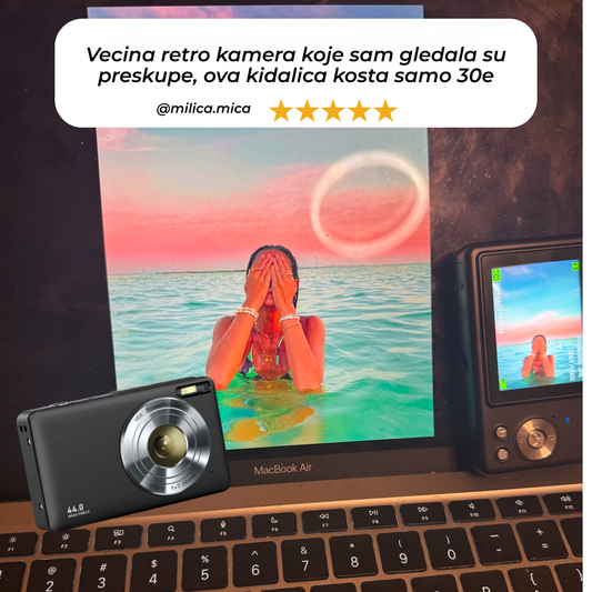 digitalni retro fotoaparat iz 2000ih + poklon za pravljenje retro fotki